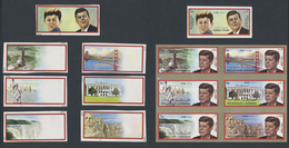 (*) Schardscha / Sharjah: 1972, John F. KENNEDY Two Complete Sets Of Six Imperforate PROOFS With White M - Schardscha