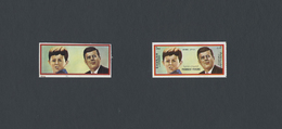 (*) Schardscha / Sharjah: 1972, John F. KENNEDY Two Imperforate PROOFS From Miniature Sheet With One Mis - Schardscha