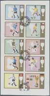 O Schardscha / Sharjah: 1972, Jules Rimet Cup (Football) Complete Set In An Imperforate Sheetlet Of Te - Schardscha