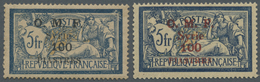 * Syrien: 1920, Merson 5fr. Blue/creme With Opt. 'O.M.F. Syrie 100 PIASTRE' In BLACK And RED, Mint Lig - Syrië