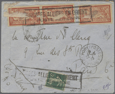 Syrien: 1921, Attractive Franking On (faulty) Cover From "HALEP 13.10.21"; In Addition Censored Airm - Syrie