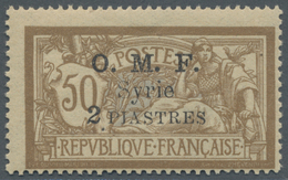 ** Syrien: 1921, 2.50pi. On 50c. Brown/blue Showing Variety "Missing 50 Of Surcharge", Unmounted Mint ( - Syrie