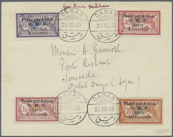 Br Syrien: 1922, Air Mail Overprinted Issue "POSTE PAR AVION" Complete Set On Cover Cancelled "DAMAS 25 - Syrië