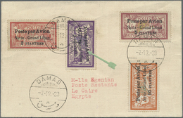 Syrien: 1923, Two Air Mail Overprinted Sets On Covers From DAMAS To ALEXANDRETTE And Egypt, One Stam - Syrië