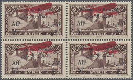 * Syrien: 1926, War Refugee's Relief, Airmail 10pi. + 5pi. Violet, Block Of Four, Lower Left Stamp Wit - Syrië