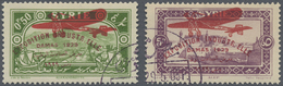 O Syrien: 1929, Damascus Fair, 0.50pi. Green (slight Thinning) And 5pi. Violet, Each With Missing 2nd - Syrië