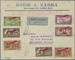 Syrien: 1929-39, Two First Flight Covers Beyrouth - Marseille 1929 From Aleppo And Beyrouth - Athens - Syrië