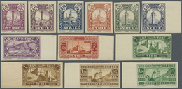 * Syrien: 1930/1936, Definitives "Views Of Syria", Complete Set Of 23 IMPERFORATE Marginal Stamps, Min - Syrië