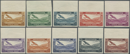 * Syrien: 1934, 10th Anniversary Of Republic, Airmails 0.50pi. To 100pi., Complete Set Of Ten Values A - Syrië