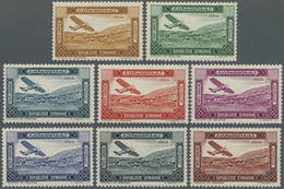 ** Syrien: 1934, 10 Years Republic Air Mails Perf Proof Set Of 8 Values Without Value Imprint, Mint Nev - Syria