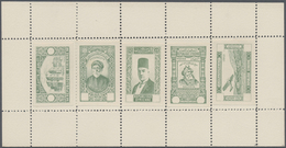 (*) Syrien: 1934, 10 Years Republic Five Different Values, Light Green Imperf Die Proofs Without Value M - Syria