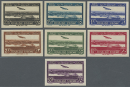 * Syrien: 1940, Airmails, 0.25pi. To 50pi., Complete Set Of Seven Values IMPERFORATE, Mint O.g. With H - Syrië