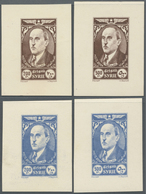 (*) Syrien: 1944, President Schukri El-Kuwatli Four Imperforate PROOF SETS Of Two On Thick Ungummed Pape - Syrië