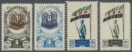 ** Syrien: 1948, Military Set With DOUBLE PRINT Of Coat Of Arms (eagle) On Two Lower Values And Red Sta - Syrië