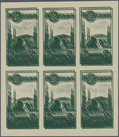 ** Syrien: 1955, Rotary Congress 65pia. Dark Green IMPERFORATE Block Of Six With DOUBLE IMPRESSION Of D - Syrië