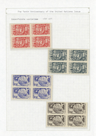 ** Syrien: 1955, UN Complete Set Of Four Imperf Blocks Of Four, FDC, Trial Color Proofs And Four Trial - Syrië