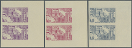 ** Syrien: 1955, New Aqueduct, Complete Set As IMPERFORATE Marginal Vertical Pairs, Unmounted Mint. - Siria