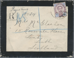 Br Thailand: 1899 Registered Mouring Cover From Bangkok To Scotland Franked By 1887 24c. Violet & Blue - Thaïlande