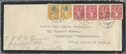 Br Thailand: 1911 Mourning Cover From Bangkok To Cambridge, Mass., USA And Re-directed To Weymouth, Mas - Tailandia