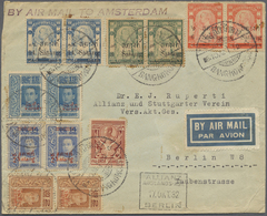 Br Thailand: 1932. Air Mail Envelope Addressed To Berlin Bearing SG 129, 3s On 3a Yellow-green (2), SG - Thailand