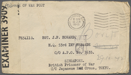 Br Thailand: 1943. Censored Envelope (roughly Opened At Two Sides, Creased) Headed 'Prisoner Of War Pos - Thailand