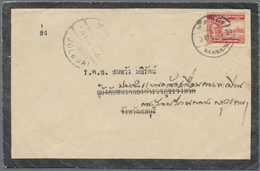Br Thailand: 1952/1959/1962 Three Inland/local Mourning Covers, 1952 From Bangkok To Jolburi And Back, - Thailand