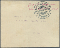 Br Thailand - Stempel: 1907, Provisional Prepayment Of Postage In Cash On Local Cover With Handwritten - Thaïlande