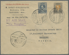 Br Thailand - Besonderheiten: 1924. Air Mail Envelope Addressed To Tonkin Bearing SG 217, 10s Bistre An - Thailand