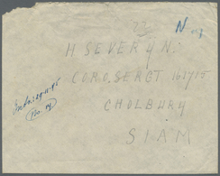 Br Thailand - Besonderheiten: 1945, LIBERATED DUTCH P.O.W.s BURMA-THAI RAILWAY. Stampless Envelope (cor - Thaïlande