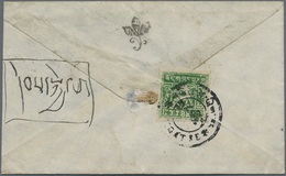 Br Tibet: 1933/50, Two Inland Covers: 4 T. Emerald Tied "GYANTSE" Resp. 4 T. Yellowish Green, A Left Ma - Sonstige - Asien