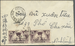 Br Vietnam-Nord (1945-1975): 1946, 15 C. Ovpt. Horizontal Pair Tied "HAIPHONG 27-7-46" To Self-made Cov - Vietnam