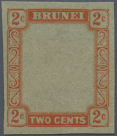 (*) Brunei: 1952, Sultan Omar Ali Saifuddin 2c. Imperforate PLATE PROOF On Transparent Ungummed Greyish- - Brunei (1984-...)