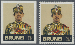 (*) Brunei: 1974, Sultan Hassanal Bolkiah 20s. Imperforate PROOF On Thin Ungummed Watermarked Paper In A - Brunei (1984-...)