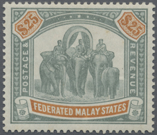 * Malaiischer Staatenbund: 1900 'Elephants' $25 Green & Orange, Wmk Crown CC, Mint Lightly Hinged, A F - Federated Malay States