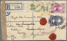 GA Malaiische Staaten - Kelantan: 1937 Postal Stationery Registered Envelope Used In 1940 From Kuala Kr - Kelantan