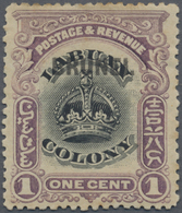 * Brunei: 1906, Labuan Stamp 1c. Black And Purple With BLACK Opt. 'BRUNEI' Mint Heavy Hinged, Signed A - Brunei (1984-...)