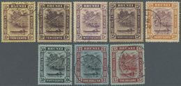 O Brunei: 1908/1922, 'Huts And Canoe' Colour Changes Set Of 18 To $5 Incl. Some Listed Shades, Fine Us - Brunei (1984-...)