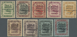 O Brunei: 1922, Malaya-Borneo Exhibition Complete Set Of 9 All With Variety 'SHORT I', Fine Used And V - Brunei (1984-...)