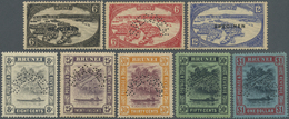 * Brunei: 1924/1933, 'Huts And Canoe And Water Village' Complete Set Of 18 Perforated Or Optd. SPECIME - Brunei (1984-...)