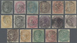 O Malaiische Staaten - Straits Settlements: 1855-67: Group Of 17 Different Indian QV Stamps Used In Si - Straits Settlements