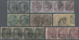 O Malaiische Staaten - Straits Settlements: 1855-64 India Used In Singapore: Set Of Seven Different Mu - Straits Settlements