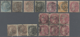 O/Brfst Malaiische Staaten - Straits Settlements: 1856-65: Group Of About 20 Indian QV Stamps Used In Singap - Straits Settlements