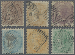 O Malaiische Staaten - Straits Settlements: 1856-65: Group Of Six Indian QV Stamps Used In Singapore A - Straits Settlements