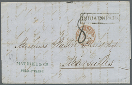 Br Malaiische Staaten - Straits Settlements: Prephilately, 1858, Entire Folded Letter From Penang With - Straits Settlements