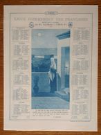 Calendrier 1925 Illustré Par Puvis De Chavannes - Ligue Patriotique Des Françaises 368 Rue Saint-Honoré Paris 1er - Big : 1921-40