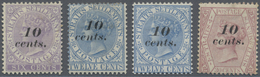 * Malaiische Staaten - Straits Settlements: 1880-81 10c. On 6c. Lilac, 10c. On 12c. Both Ultramarine A - Straits Settlements