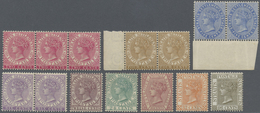 **/*/(*) Malaiische Staaten - Straits Settlements: 1883-91 QV Complete Set Of Nine, Wmk Crown CA, 2c. Strip O - Straits Settlements