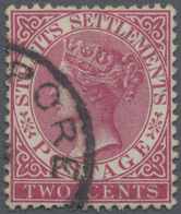 O Malaiische Staaten - Straits Settlements: 1883-91 QV 2c. Bright Rose, WATERMARK INVERTED, Used And C - Straits Settlements