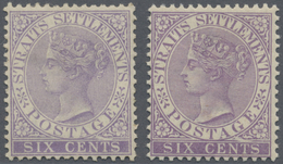 * Malaiische Staaten - Straits Settlements: 1884, QV 6c. Lilac And Violet With Wmk. Crown CA Both With - Straits Settlements
