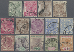 O Malaiische Staaten - Straits Settlements: 1892/1899, QV Definitives With Wmk. Crown CA Complete Set - Straits Settlements